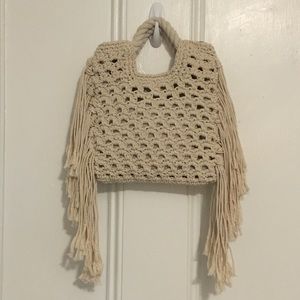 Who What Wear Mini Crochet Fringe Bag